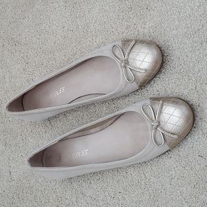 Aerosoles, linen, cap toe ballet flat, 6.5M, beige/neutral color